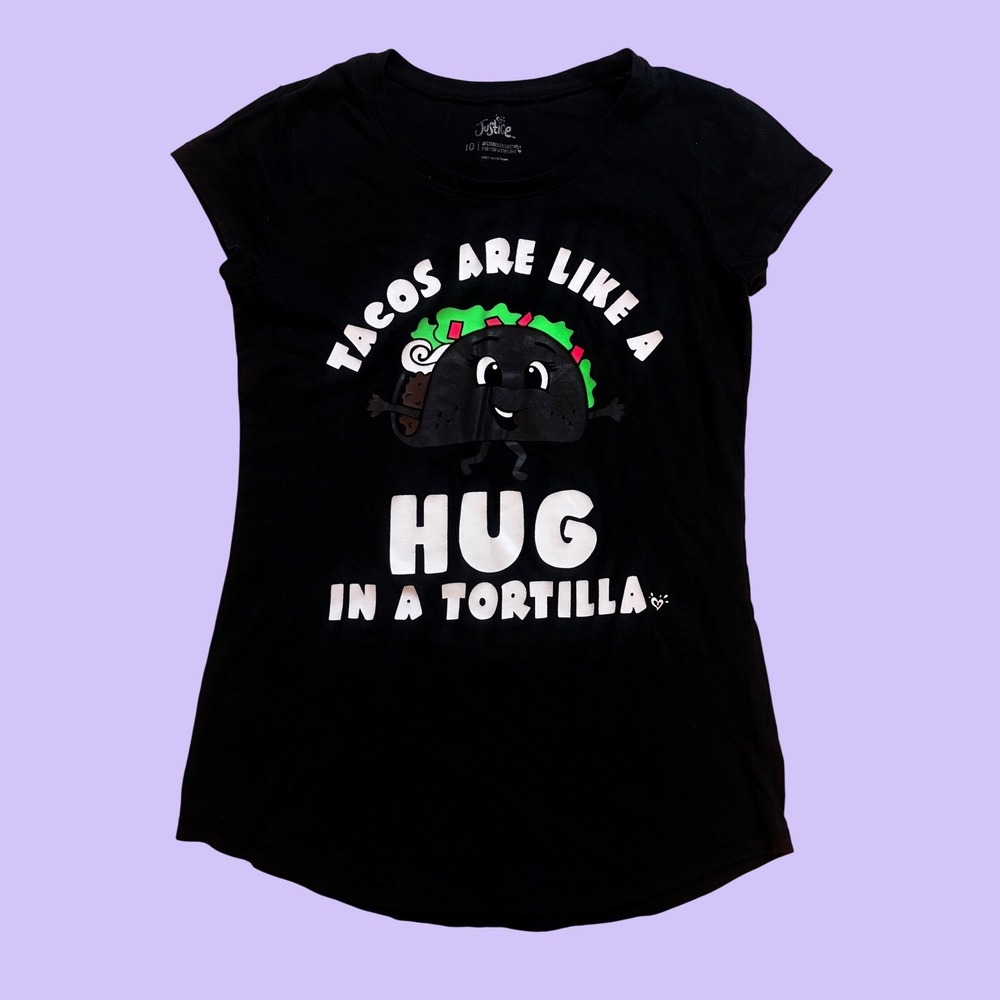Y2K Justice Tacos Are Like A Hug In A Tortilla Graphic Baby Tee Shirt #17